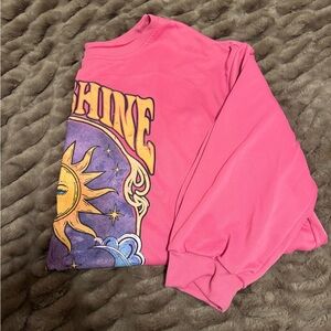 SHEIN Pink Sweatshirt with Graphic Design